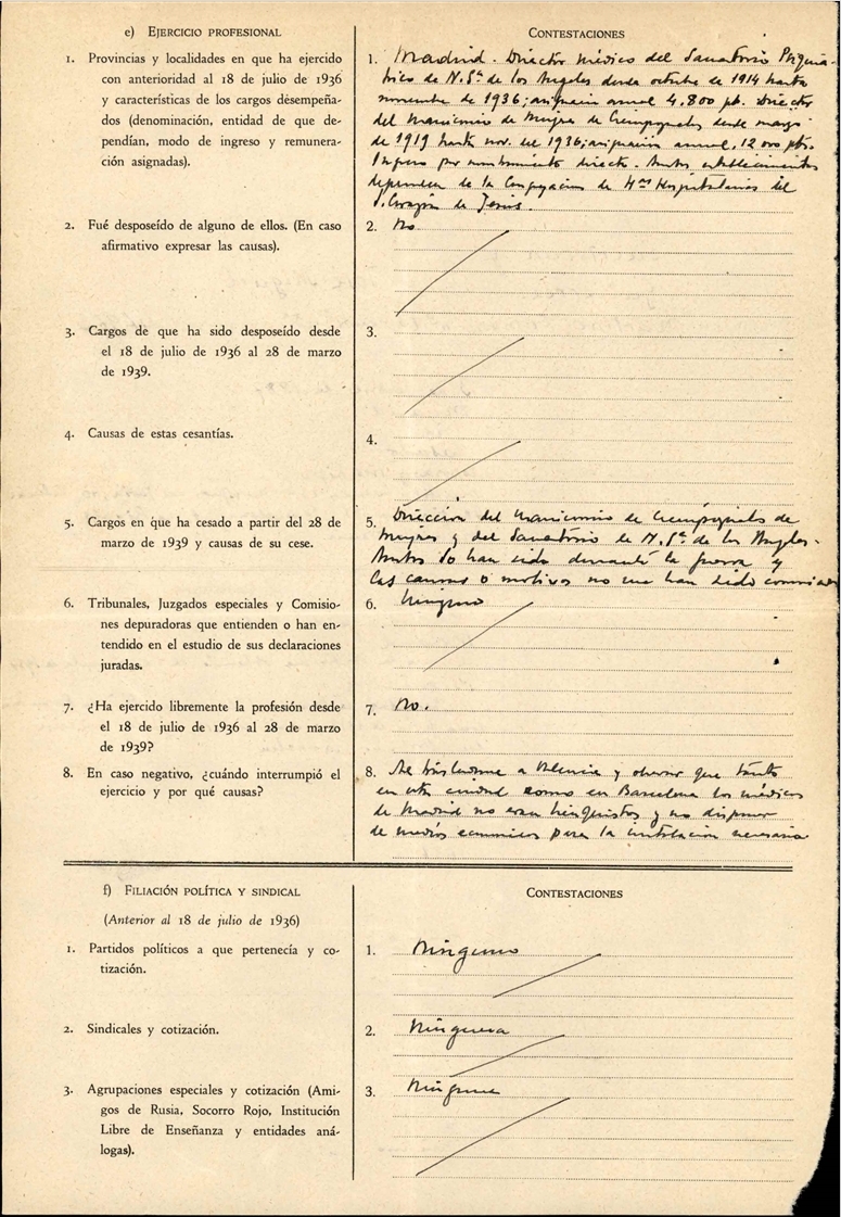 Segunda declaración jurada. Solicitudes del juez instructor. Fuente: Colegio de Médicos, SACRISTÁN GUTIERREZ, JOSÉ MIGUEL_COL. Nº 282801637